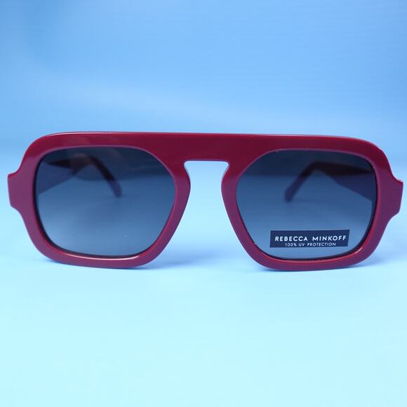 Rebecca Minkoff Rhiannon Cranberry Red Square Sunglasses 100% UV Protection main image 10